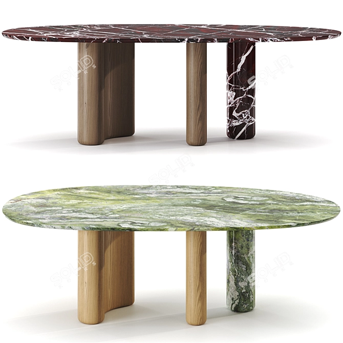 Natural Design Table Set, Customizable 3D model image 7