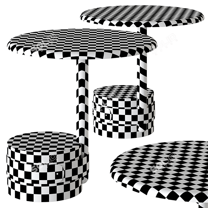 Mushroom Design Side Table, 3 Colors 3D model image 2