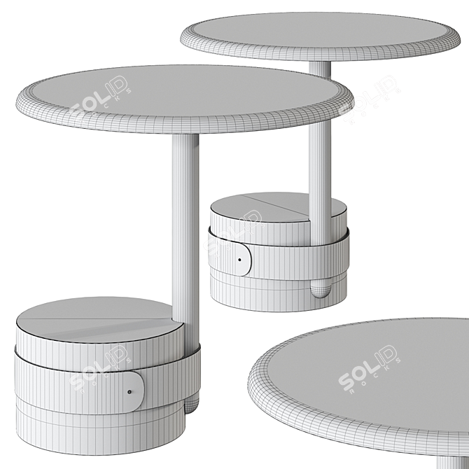 Mushroom Design Side Table, 3 Colors 3D model image 3