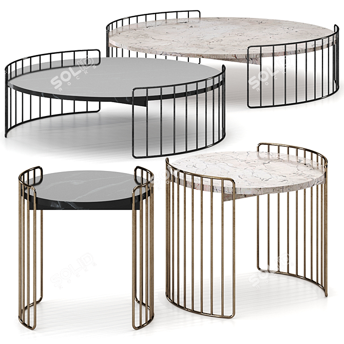 Modern Harpe Table by Bonaldo 3D model image 2