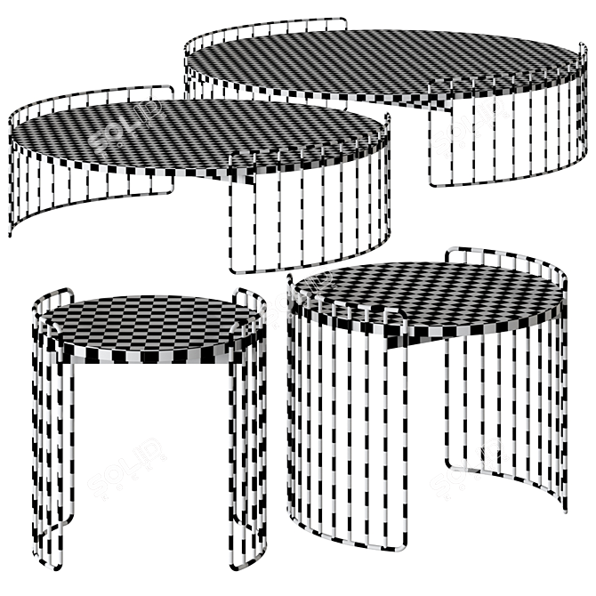 Modern Harpe Table by Bonaldo 3D model image 3