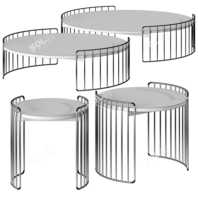 Modern Harpe Table by Bonaldo 3D model image 1