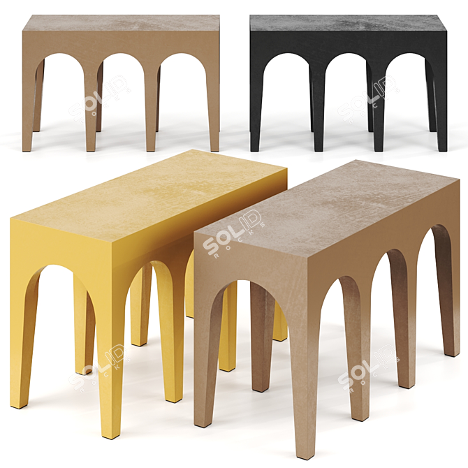 Scandinavian Style Bow Bench, 101 Copenhagen 3D model image 1