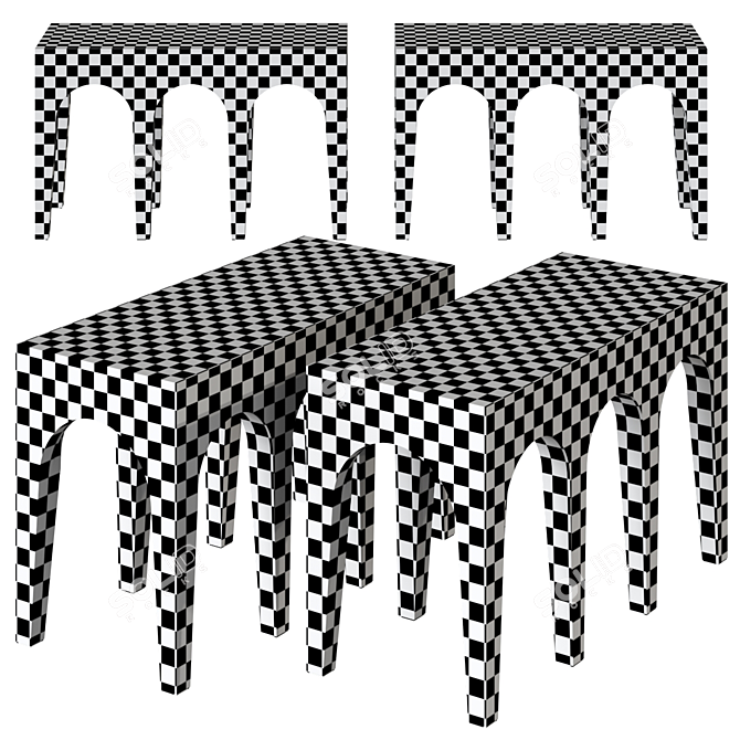 Scandinavian Style Bow Bench, 101 Copenhagen 3D model image 2