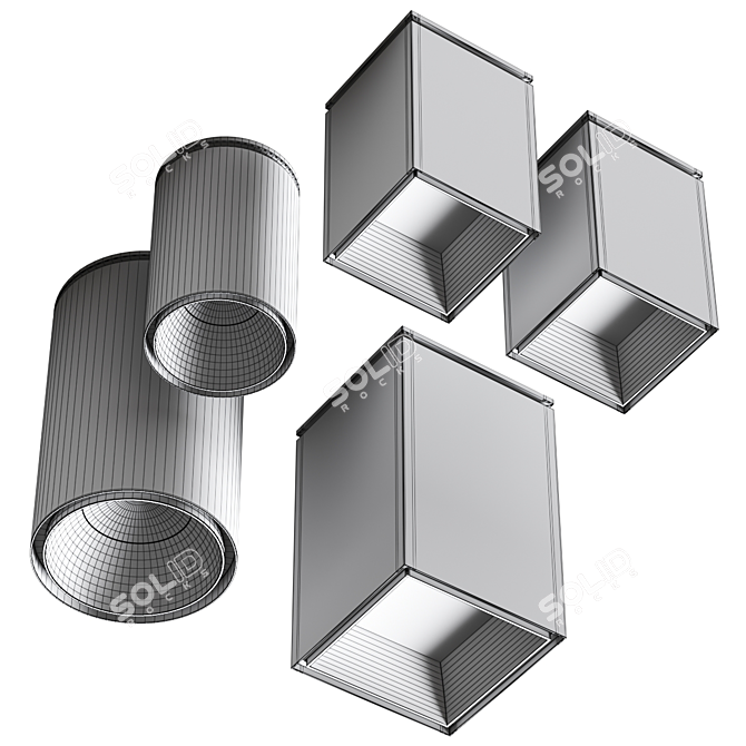 Sleek Sasso Ceiling Lamps Set 3D model image 3