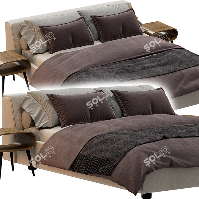 Meridiani Louis Bed: Elegant Design 3D model image 2