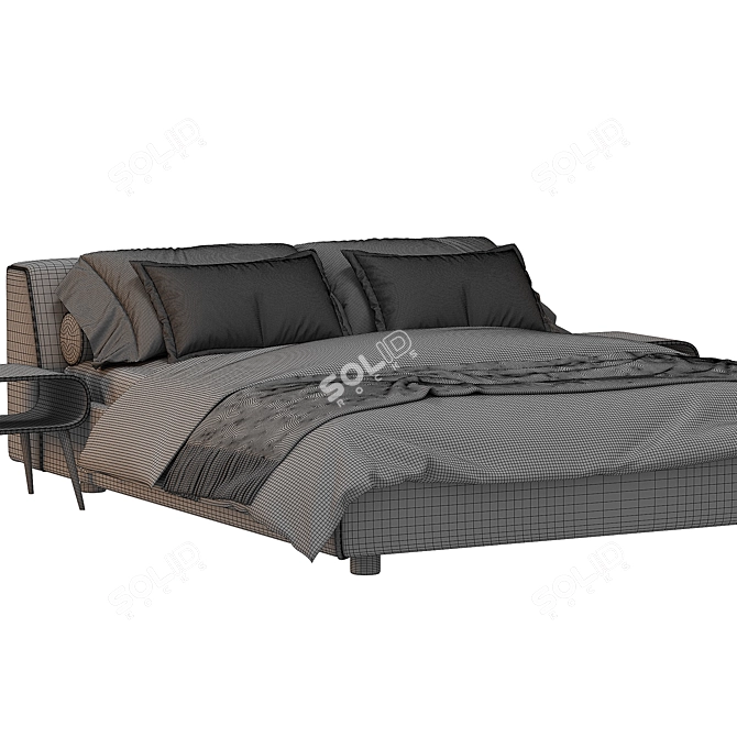 Meridiani Louis Bed: Elegant Design 3D model image 5