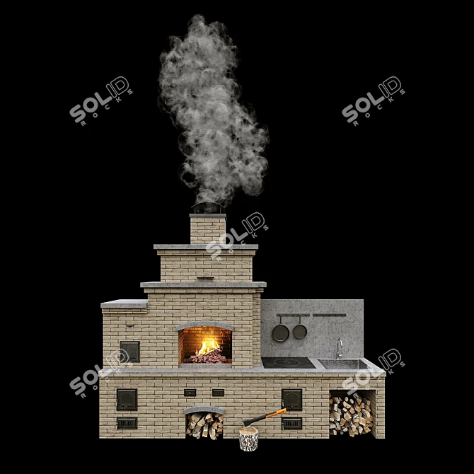 Brick BBQ 2014 Version 3D 3D model image 2