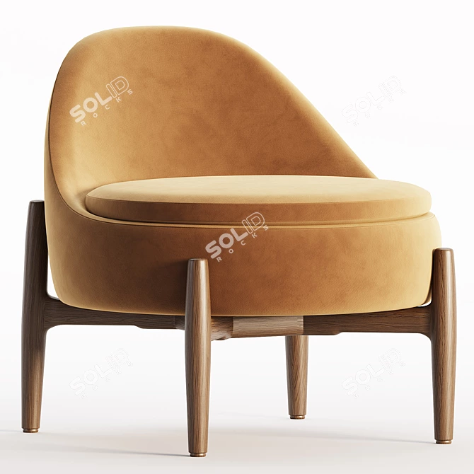 Minotti SENDAI Fabric Chair: Elegant & Contemporary 3D model image 2