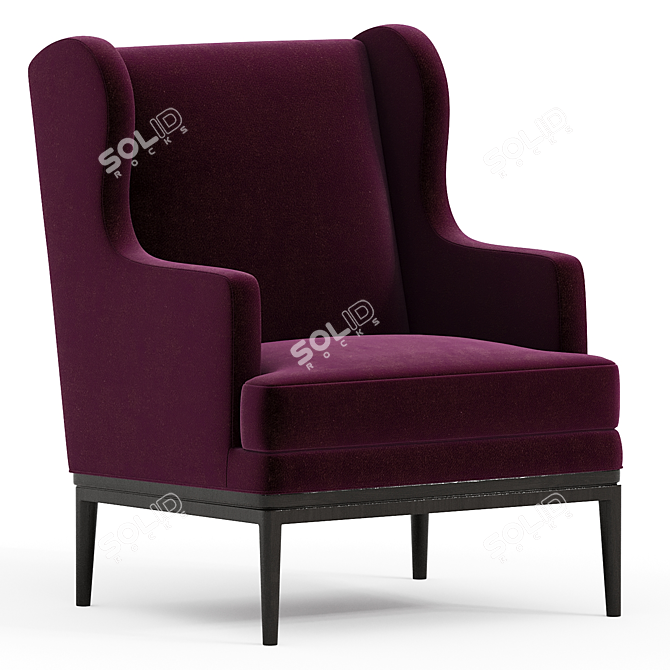 Elegant Big Daddy Wing Chair 3D model image 1