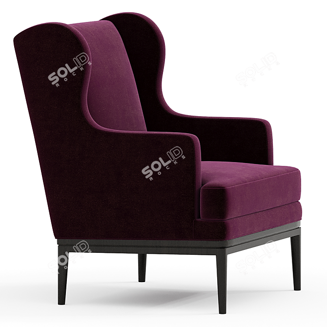 Elegant Big Daddy Wing Chair 3D model image 2