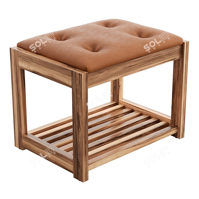 Baxter Leather Footstool: Relax in Style 3D model image 1