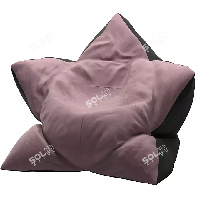 Rose Bean Bag Chair in Four Colors 3D model image 2