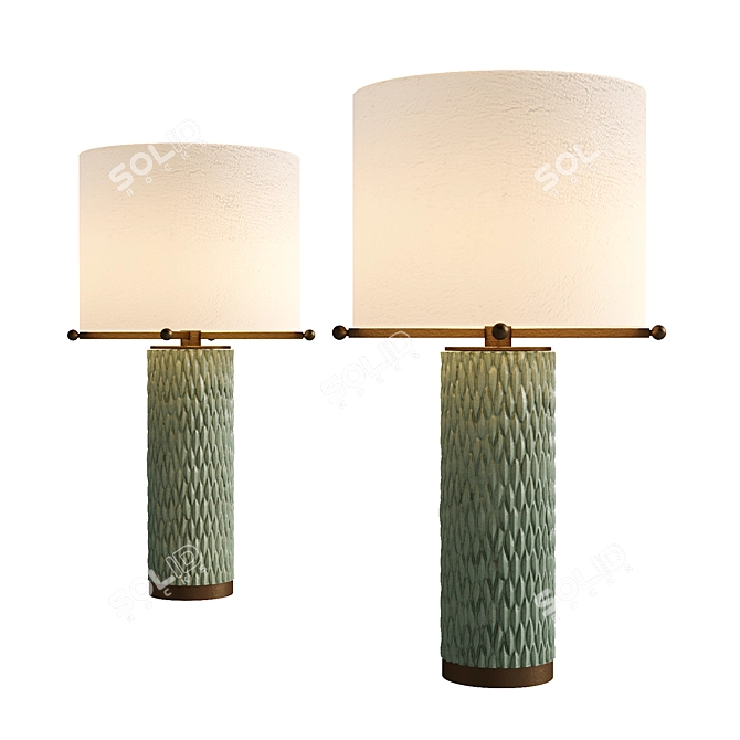 Luxury Sorbet Ceramic Metal Lamp 3D model image 2