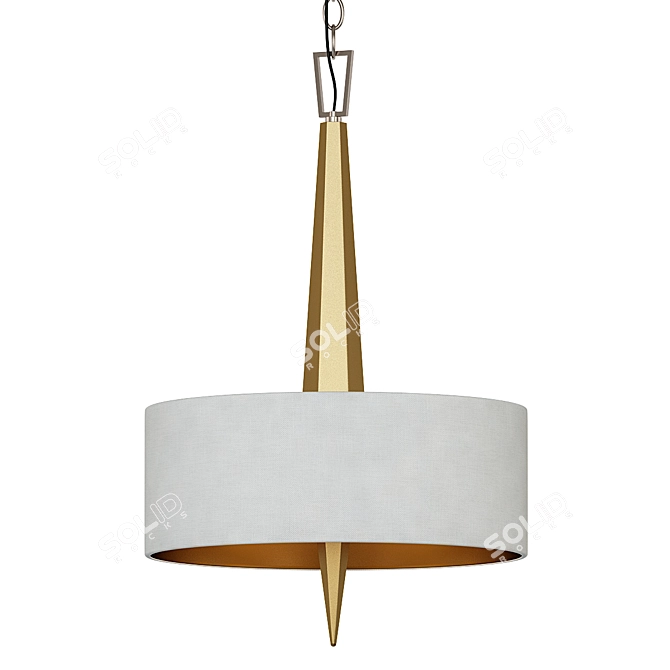 Gold 3-Light Chandelier: Beige Elegance"

(Russian Translation: "Золотая люстра с 3D model image 1