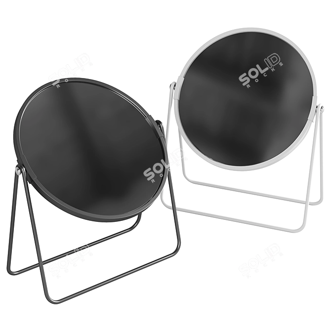 Modern Matt Black Swivel Mirror 3D model image 1