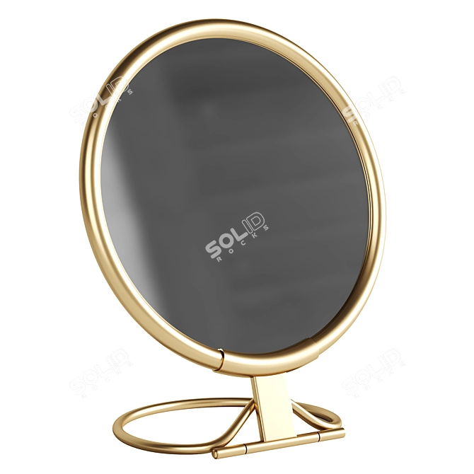 Elegant French Brass Vanity Mirror 3D model image 1