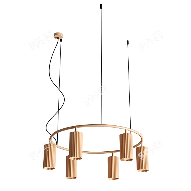 Modern Nordic 6-Light Chandelier 3D model image 3