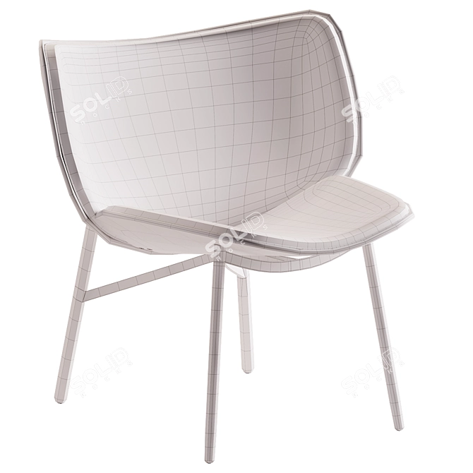 Modern Dapper Lounge Chair 3D model image 4