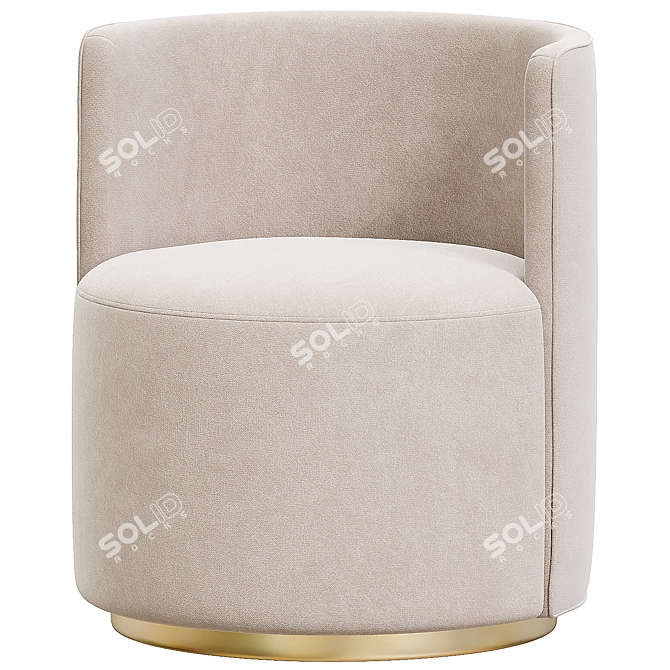 Modern Chunky Dining Chair 3D model image 1