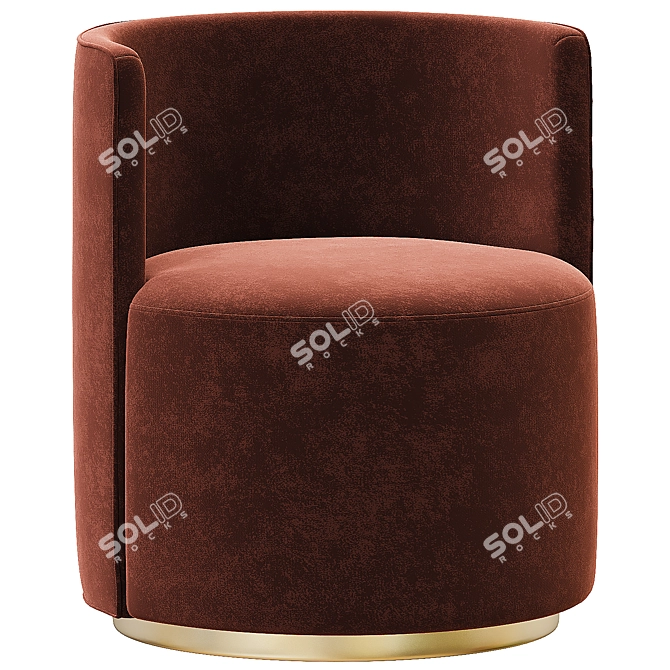 Modern Chunky Dining Chair 3D model image 2