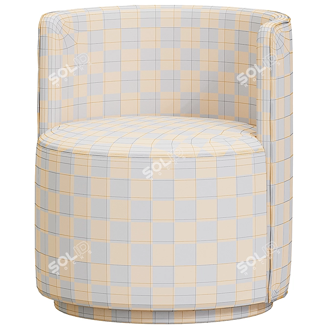 Modern Chunky Dining Chair 3D model image 3