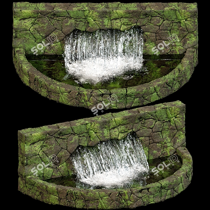 Rustic Water Pond Feature 3D model image 1