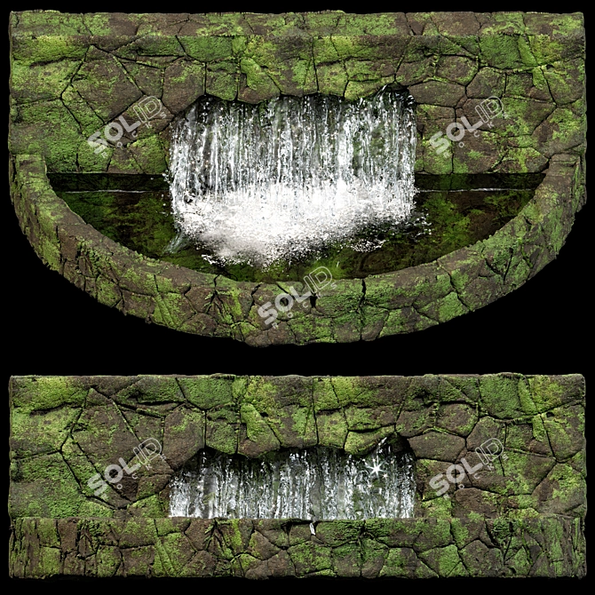 Rustic Water Pond Feature 3D model image 2