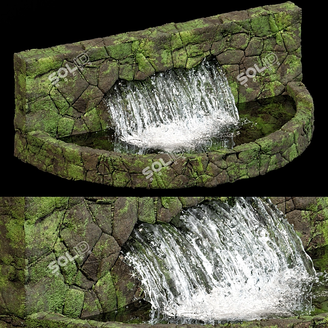 Rustic Water Pond Feature 3D model image 3