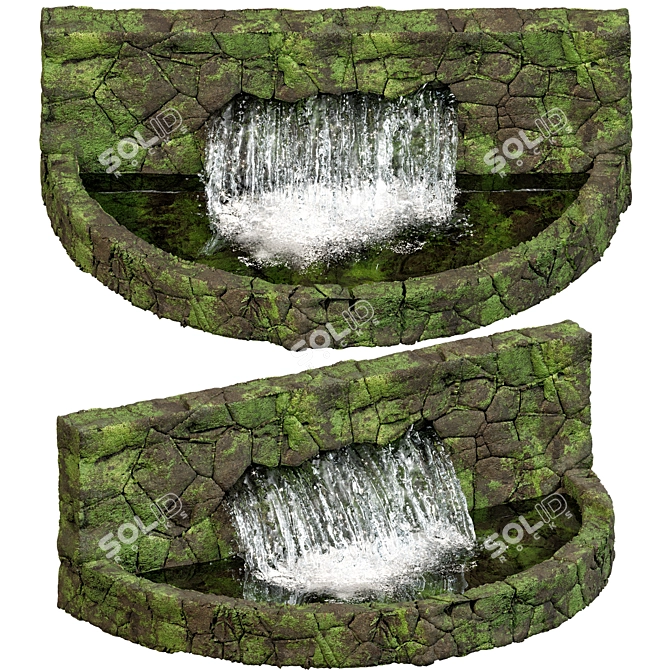 Rustic Water Pond Feature 3D model image 4