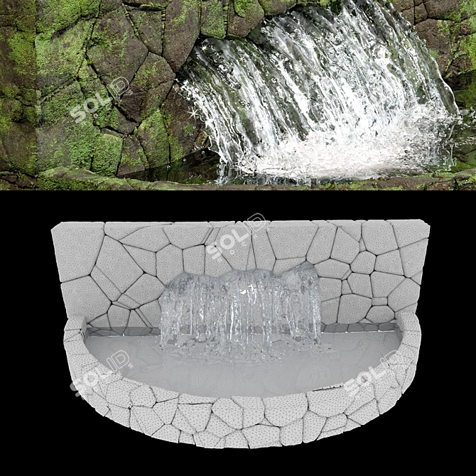 Rustic Water Pond Feature 3D model image 5