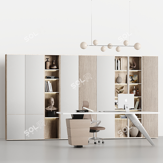 Modern Office Furniture Set 4 3D model image 2