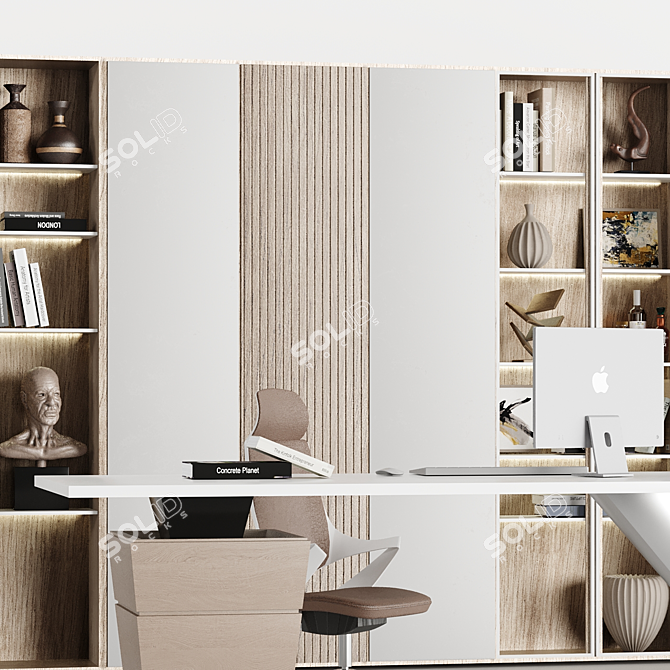 Modern Office Furniture Set 4 3D model image 3