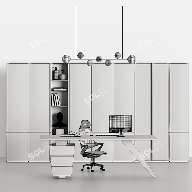 Modern Office Furniture Set 4 3D model image 4