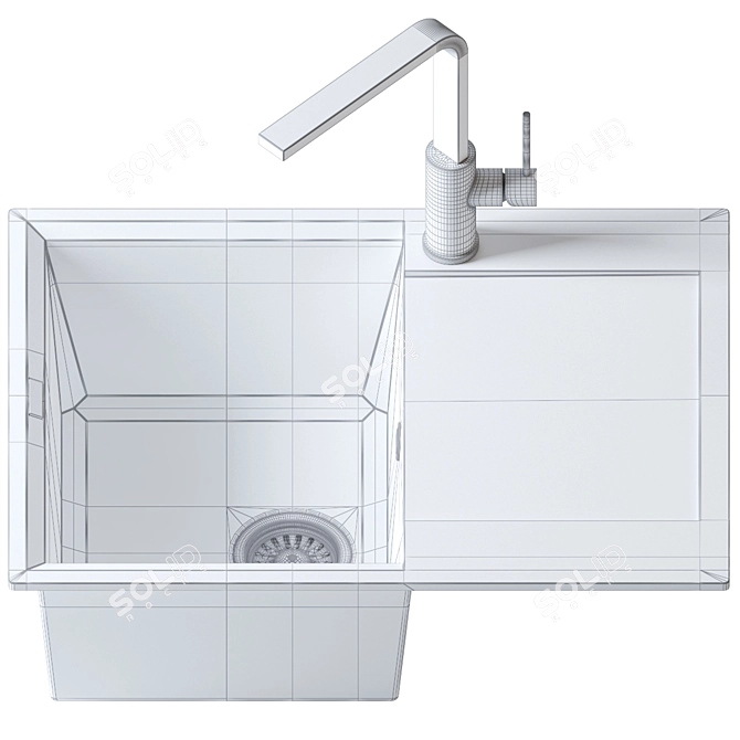 Elleci Easy 680-500mm Sink 3D model image 5