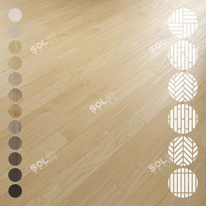  Oak Parquet Flooring Collection 3D model image 1