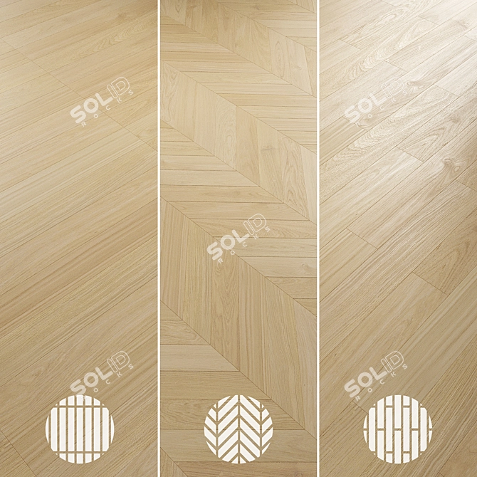  Oak Parquet Flooring Collection 3D model image 5