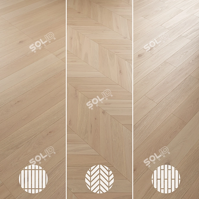 Oak Parquet Flooring Collection 3D model image 5