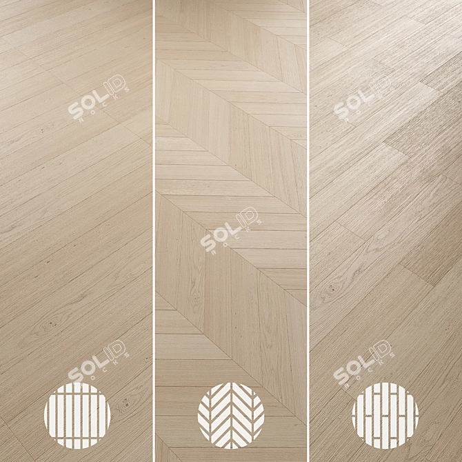 Oak Parquet Flooring Collection 3D model image 6