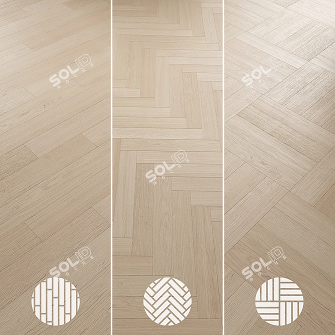 Oak Parquet Flooring Collection 3D model image 7