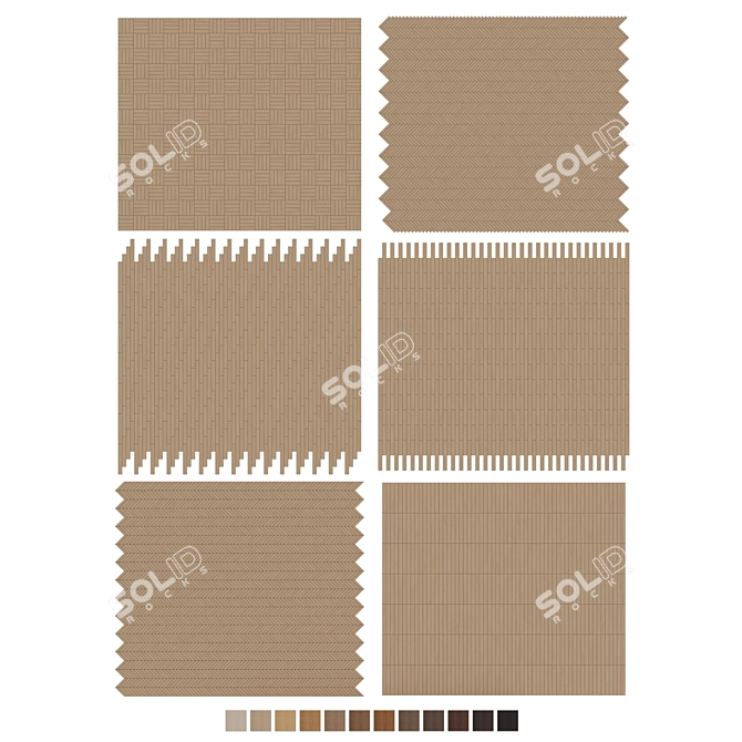Oak Parquet Flooring Collection 3D model image 1