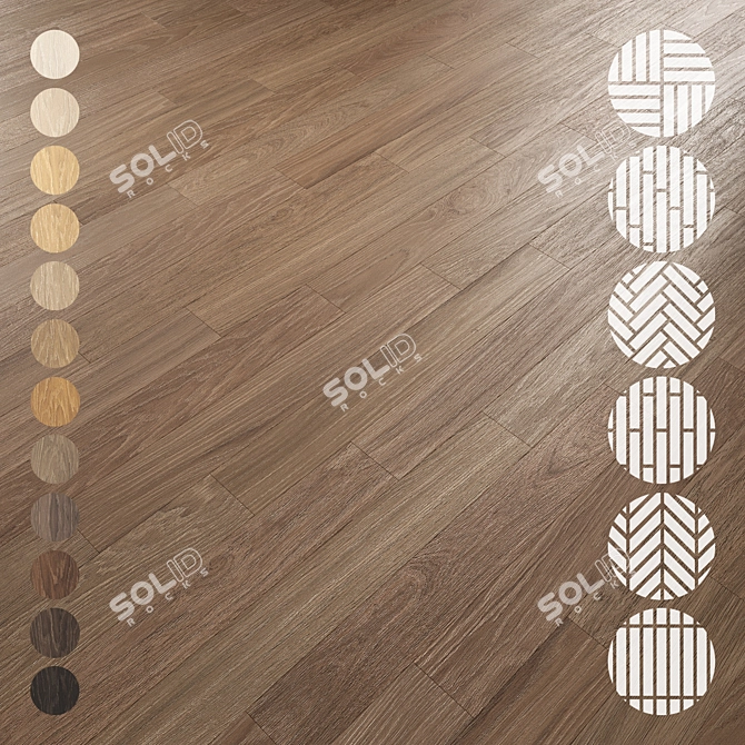 Oak Parquet Flooring Collection 3D model image 1