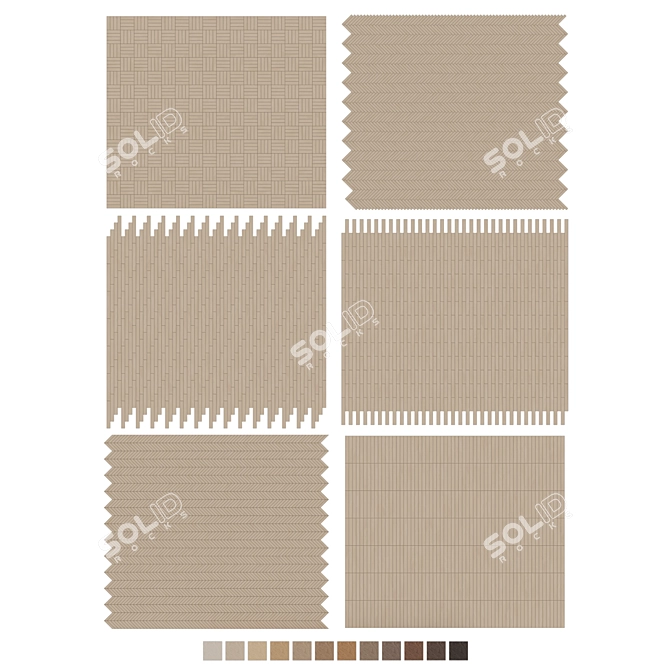 Oak Parquet Flooring Collection 3D model image 7