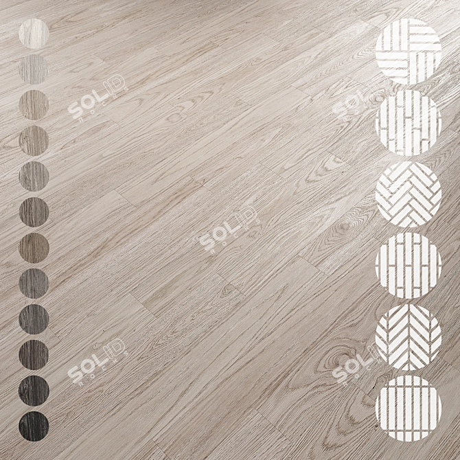 Oak Parquet Flooring Collection 3D model image 1