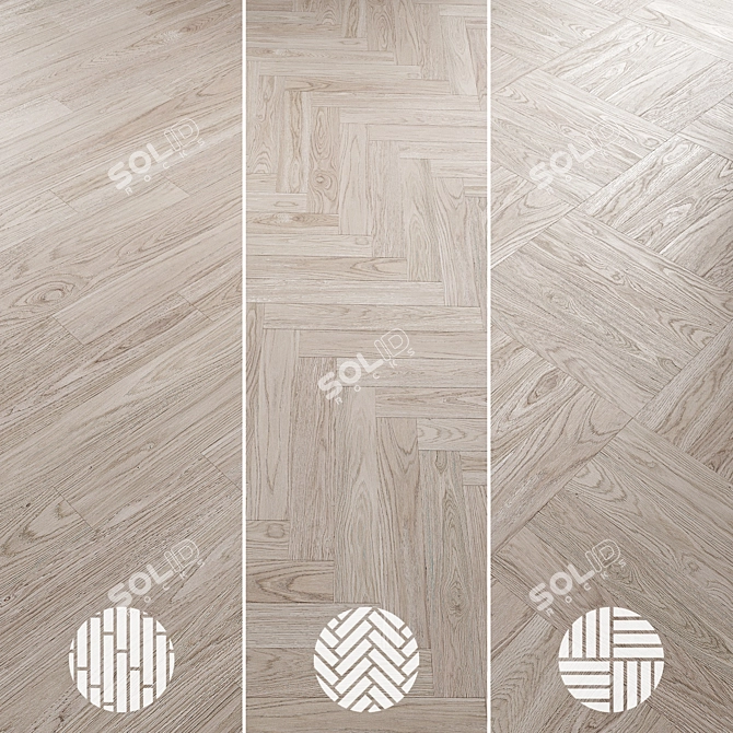 Oak Parquet Flooring Collection 3D model image 5