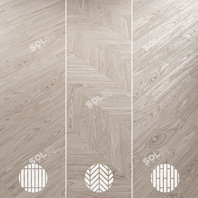 Oak Parquet Flooring Collection 3D model image 6