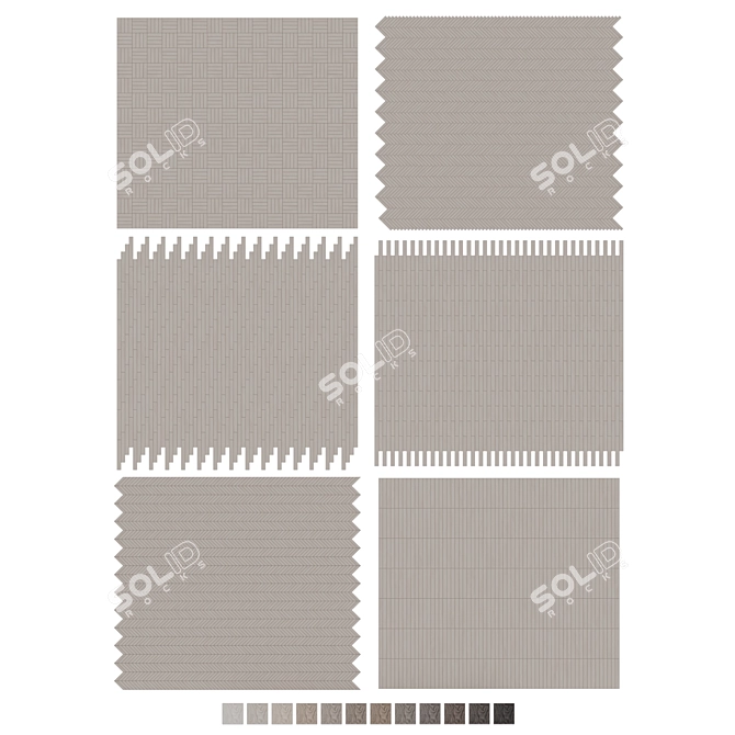 Oak Parquet Flooring Collection 3D model image 7