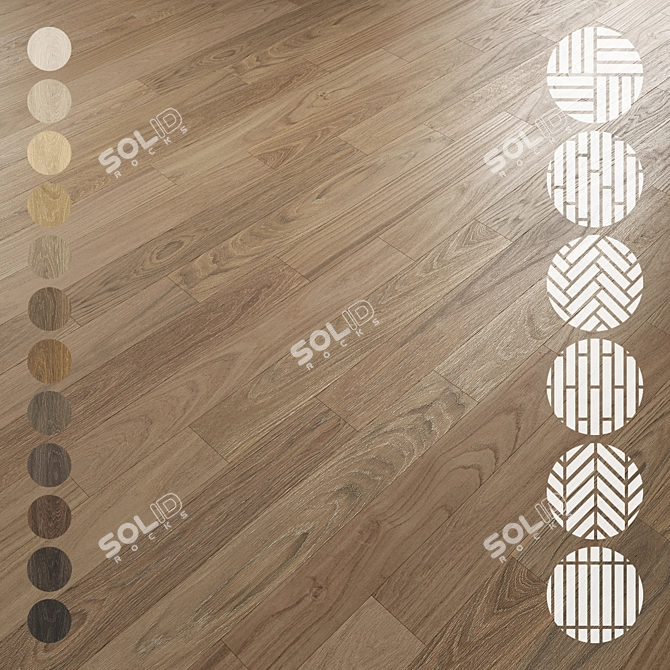  Oak Parquet Flooring Collection 3D model image 1