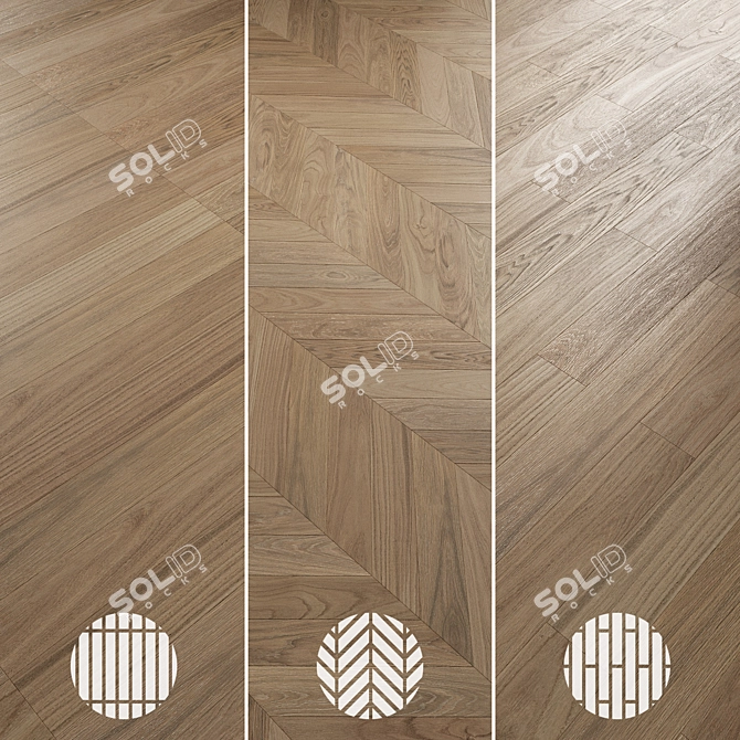  Oak Parquet Flooring Collection 3D model image 5