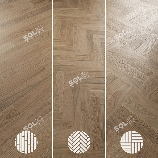  Oak Parquet Flooring Collection 3D model image 6